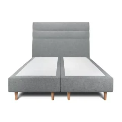 Sommeil De Plomb Lit avec tête de lit lignes tissu et sommier tapissier - Lit en bois massif Online