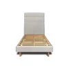 Sommeil De Plomb Lit avec tête de lit lignes velours et sommier kit - Lit en bois massif