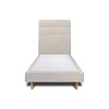 Sommeil De Plomb Lit avec tête de lit lignes tissu et sommier tapissier - Lit en bois massif