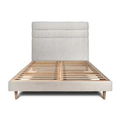 Sommeil De Plomb Lit avec tête de lit lignes bouclette et sommier kit - Lit en bois massif New
