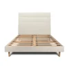 Sommeil De Plomb Lit avec tête de lit lignes tissu et sommier kit - Lit en bois massif