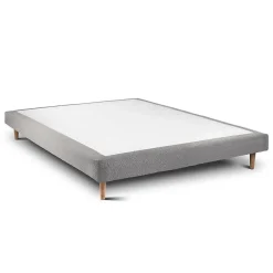 Sommeil De Plomb Lit avec tête de lit lignes bouclette et sommier tapissier - Lit en bois massif Sale