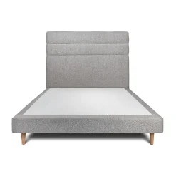Sommeil De Plomb Lit avec tête de lit lignes bouclette et sommier tapissier - Lit en bois massif Sale