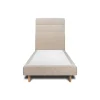 Sommeil De Plomb Lit avec tête de lit lignes tissu et sommier tapissier - Lit en bois massif Online