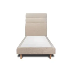 Sommeil De Plomb Lit avec tête de lit lignes tissu et sommier tapissier - Lit en bois massif Online