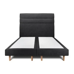 Sommeil De Plomb Lit avec tête de lit lignes tissu et sommier tapissier - Lit en bois massif