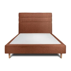 Sommeil De Plomb Lit avec tête de lit lignes bouclette et sommier tapissier - Lit en bois massif