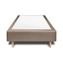 Sommeil De Plomb Lit avec tête de lit lignes velours et sommier tapissier - Lit en bois massif Best