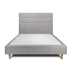 Sommeil De Plomb Lit avec tête de lit lignes bouclette et sommier tapissier - Lit en bois massif