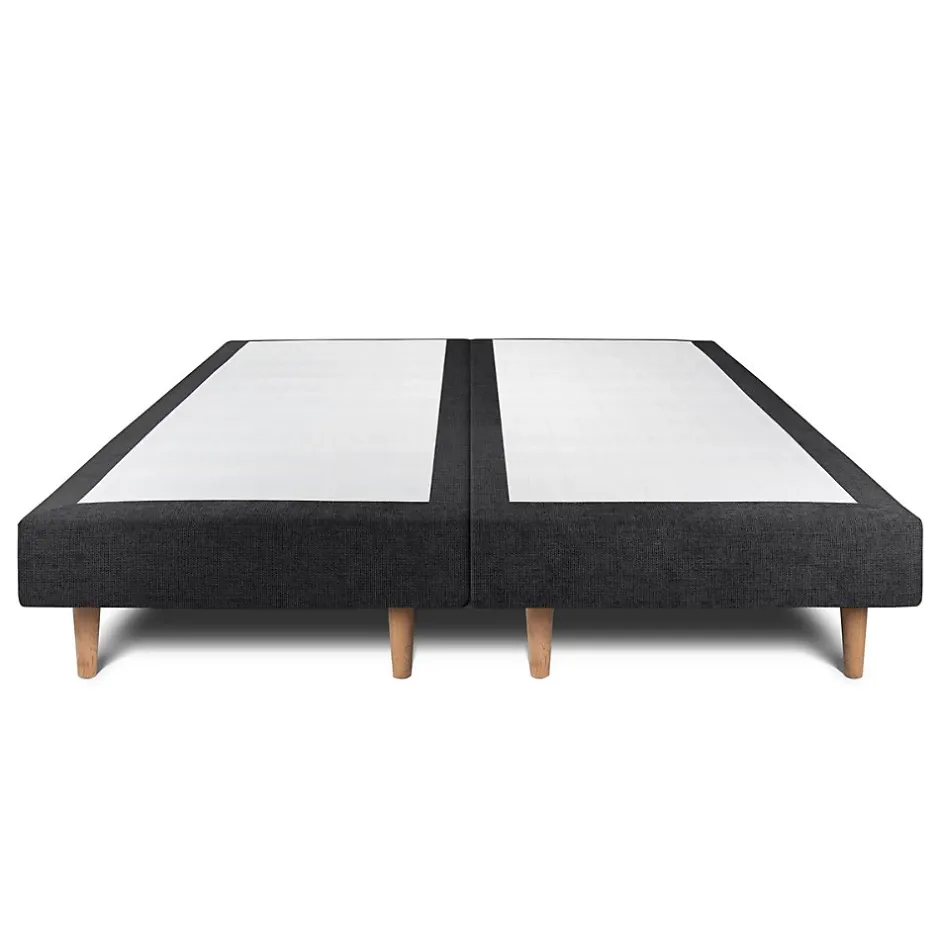 Sommeil De Plomb Lit avec tête de lit lignes tissu et sommier tapissier - Lit en bois massif Hot