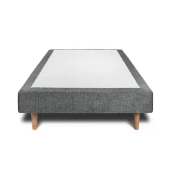 Sommeil De Plomb Lit avec tête de lit lignes tissu et sommier tapissier - Lit en bois massif Hot