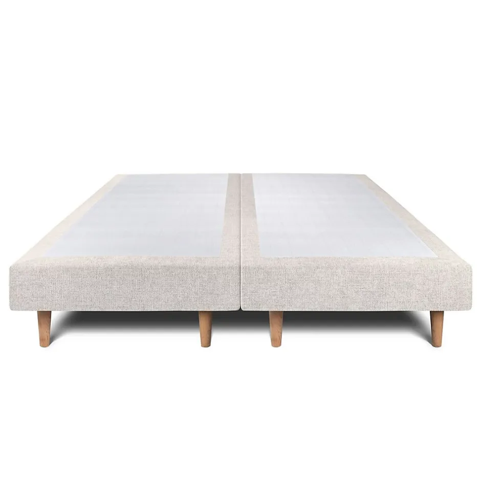 Sommeil De Plomb Lit avec tête de lit lignes tissu et sommier tapissier - Lit en bois massif Hot