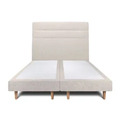 Sommeil De Plomb Lit avec tête de lit lignes tissu et sommier tapissier - Lit en bois massif Hot