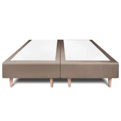 Sommeil De Plomb Lit avec tête de lit lignes velours et sommier tapissier - Lit en bois massif