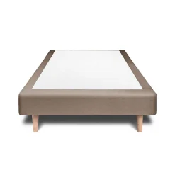 Sommeil De Plomb Lit avec tête de lit lignes velours et sommier tapissier - Lit en bois massif