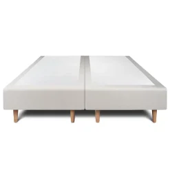 Sommeil De Plomb Lit avec tête de lit lignes velours et sommier tapissier - Lit en bois massif Online