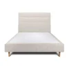 Sommeil De Plomb Lit avec tête de lit lignes tissu et sommier tapissier - Lit en bois massif