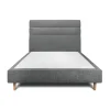 Sommeil De Plomb Lit avec tête de lit lignes tissu et sommier tapissier - Lit en bois massif Sale