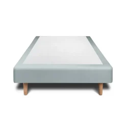 Sommeil De Plomb Lit avec tête de lit lignes velours et sommier tapissier - Lit en bois massif Clearance