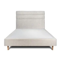 Sommeil De Plomb Lit avec tête de lit lignes bouclette et sommier tapissier - Lit en bois massif Discount