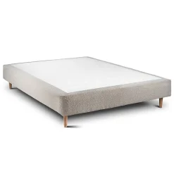 Sommeil De Plomb Lit avec tête de lit lignes bouclette et sommier tapissier - Lit en bois massif Discount