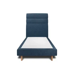 Sommeil De Plomb Lit avec tête de lit lignes tissu et sommier tapissier - Lit en bois massif Discount
