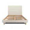 Sommeil De Plomb Lit avec tête de lit lignes tissu et sommier kit - Lit en bois massif Clearance
