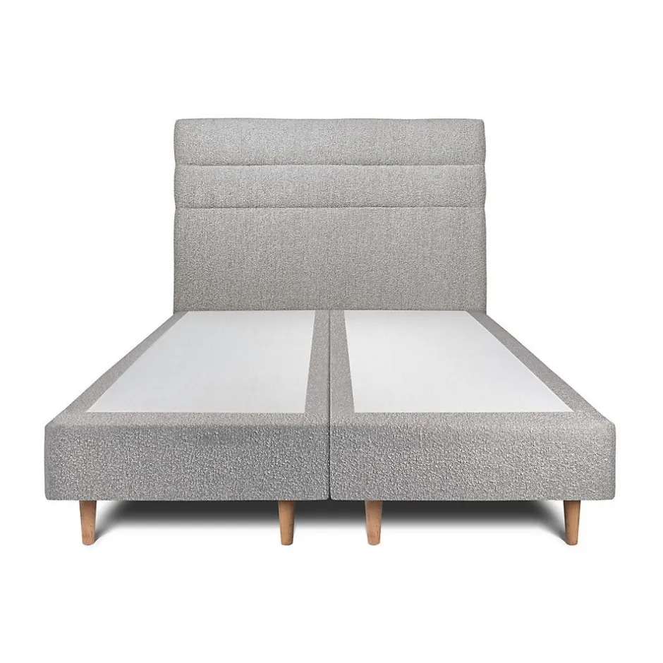 Sommeil De Plomb Lit avec tête de lit lignes bouclette et sommier tapissier - Lit en bois massif Sale