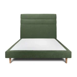 Sommeil De Plomb Lit avec tête de lit lignes tissu et sommier tapissier - Lit en bois massif Sale