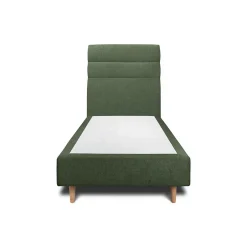Sommeil De Plomb Lit avec tête de lit lignes tissu et sommier tapissier - Lit en bois massif New
