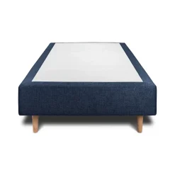 Sommeil De Plomb Lit avec tête de lit lignes tissu et sommier tapissier - Lit en bois massif Best