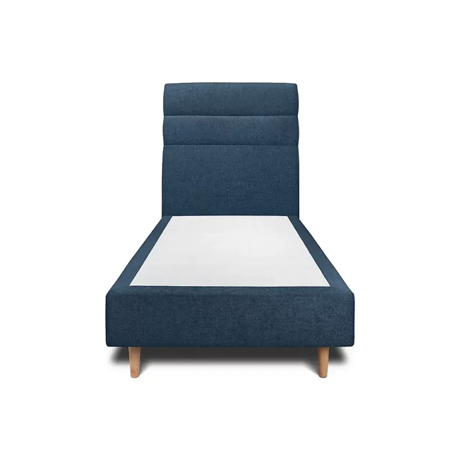 Sommeil De Plomb Lit avec tête de lit lignes tissu et sommier tapissier - Lit en bois massif Best