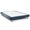 Sommeil De Plomb Lit avec tête de lit lignes bouclette et sommier tapissier - Lit en bois massif Outlet