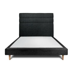 Sommeil De Plomb Lit avec tête de lit lignes bouclette et sommier tapissier - Lit en bois massif Hot