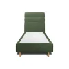 Sommeil De Plomb Lit avec tête de lit lignes tissu et sommier tapissier - Lit en bois massif