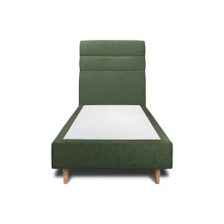 Sommeil De Plomb Lit avec tête de lit lignes tissu et sommier tapissier - Lit en bois massif