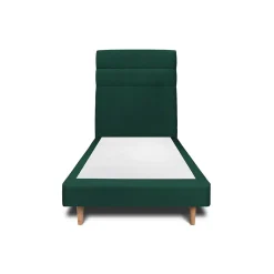Sommeil De Plomb Lit avec tête de lit lignes velours et sommier tapissier - Lit en bois massif Clearance