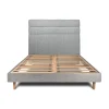 Sommeil De Plomb Lit avec tête de lit lignes bouclette et sommier kit - Lit en bois massif New