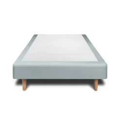 Sommeil De Plomb Lit avec tête de lit lignes velours et sommier tapissier - Lit en bois massif