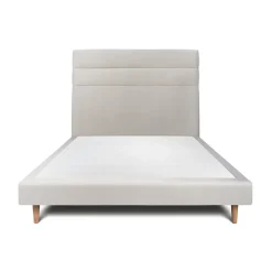 Sommeil De Plomb Lit avec tête de lit lignes velours et sommier tapissier - Lit en bois massif Best