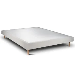 Sommeil De Plomb Lit avec tête de lit lignes velours et sommier tapissier - Lit en bois massif Best