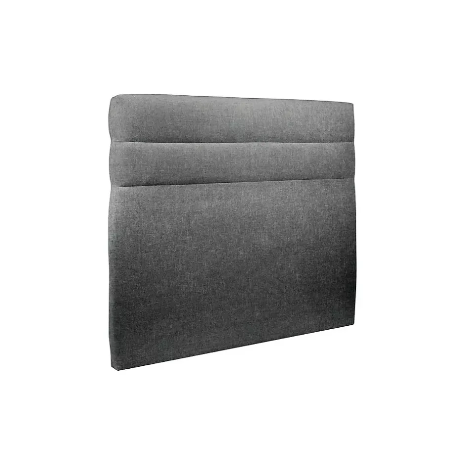 Sommeil De Plomb Lit avec tête de lit lignes tissu et sommier tapissier - Lit en bois massif Discount