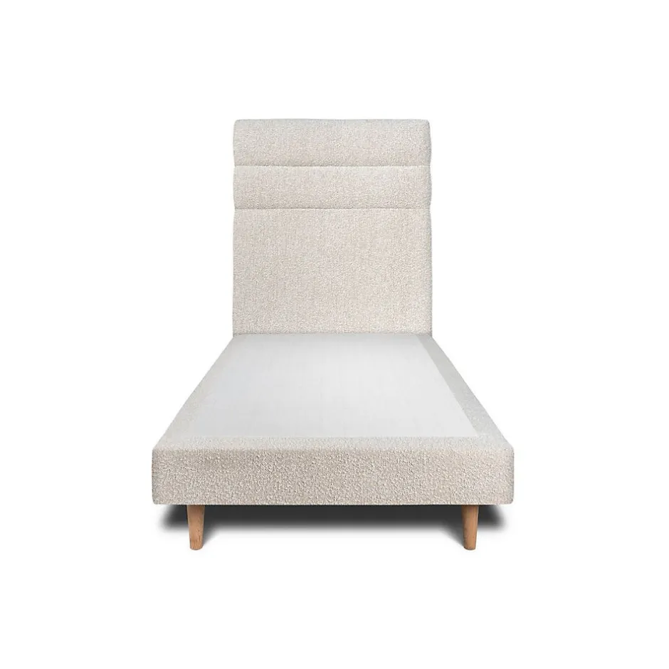 Sommeil De Plomb Lit avec tête de lit lignes bouclette et sommier tapissier - Lit en bois massif Hot