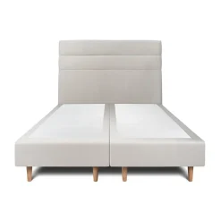 Sommeil De Plomb Lit avec tête de lit lignes velours et sommier tapissier - Lit en bois massif New