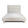 Sommeil De Plomb Lit avec tête de lit lignes bouclette et sommier tapissier - Lit en bois massif