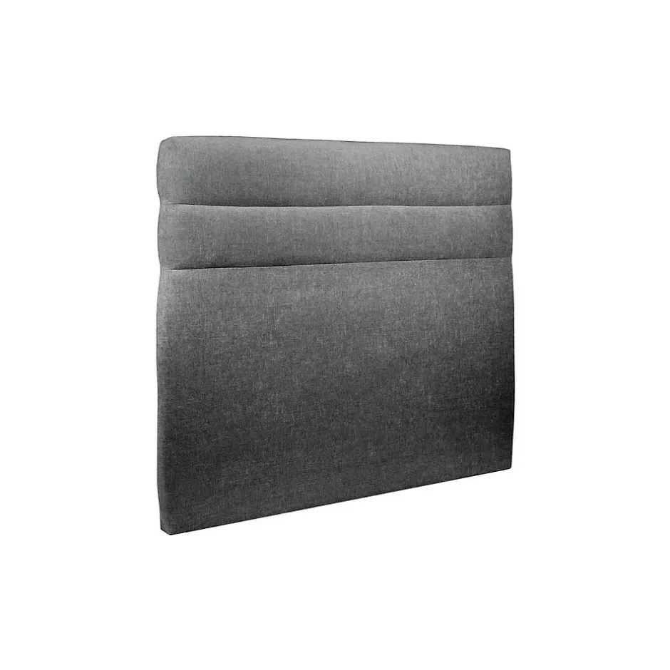 Sommeil De Plomb Lit avec tête de lit lignes tissu et sommier kit - Lit en bois massif