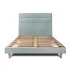 Sommeil De Plomb Lit avec tête de lit lignes velours et sommier kit - Lit en bois massif