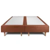 Sommeil De Plomb Lit avec tête de lit lignes bouclette et sommier tapissier - Lit en bois massif Discount