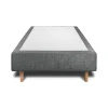 Sommeil De Plomb Lit avec tête de lit lignes tissu et sommier tapissier - Lit en bois massif New