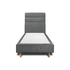 Sommeil De Plomb Lit avec tête de lit lignes tissu et sommier tapissier - Lit en bois massif New